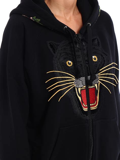 gucci tiger patch cotton terry hoodie|gucci hoodie sale.